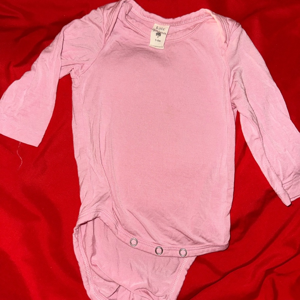 kate quinn Pink Long-Sleeve Baby Bodysuit